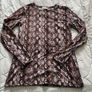 Zenana Snake Print Fitted Top